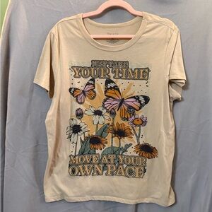 Zoe + Liv Beige Graphic Tee